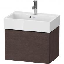 Duravit LC611907272 - L-Cube One Drawer Wall-Mount Vanity Unit Dark Brushed Oak