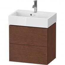 Duravit LC621901313 - L-Cube Two Drawer Wall-Mount Vanity Unit American Walnut