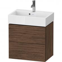 Duravit LC621902121 - L-Cube Two Drawer Wall-Mount Vanity Unit Walnut Dark