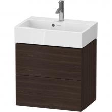 Duravit LC621906969 - L-Cube Two Drawer Wall-Mount Vanity Unit Walnut Brushed