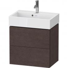 Duravit LC621907272 - L-Cube Two Drawer Wall-Mount Vanity Unit Dark Brushed Oak