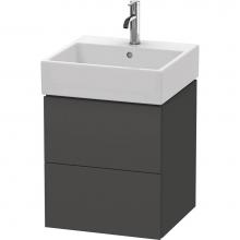 Duravit LC627404949 - L-Cube Two Drawer Wall-Mount Vanity Unit Graphite