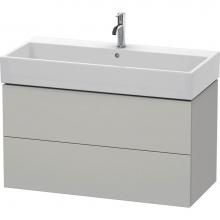 Duravit LC627800707 - L-Cube Two Drawer Wall-Mount Vanity Unit Concrete Gray