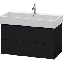 Duravit LC627801616 - L-Cube Two Drawer Wall-Mount Vanity Unit Oak Black