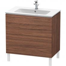 Duravit LC662602121 - L-Cube Two Drawer Floorstanding Vanity Unit Walnut Dark