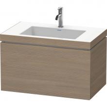 Duravit LC6917O3535 - L-Cube One Drawer C-Bonded Wall-Mount Vanity Kit Oak Terra