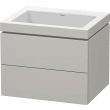 Duravit LC6926N0707 - Duravit L-Cube 23 5/8'' Wall Mount Two Drawer c-bonded Single Vanity in Matte Concrete G