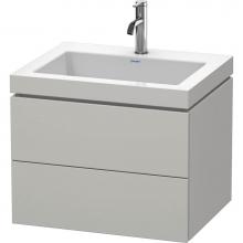 Duravit LC6926O0707 - Duravit L-Cube 23 5/8'' Wall Mount Two Drawer c-bonded Single Vanity in Matte Concrete G