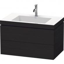Duravit LC6927O1616 - Duravit L-Cube 31 1/2'' Wall Mount Two Drawer c-bonded Single Vanity in Black Oak, Inclu