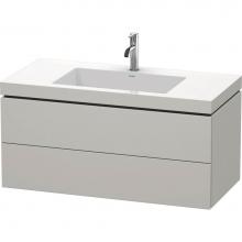 Duravit LC6928O0707 - L-Cube Two Drawer C-Bonded Wall-Mount Vanity Kit Concrete Gray