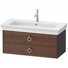 Duravit WT435207758 - White Tulip Wall-Mounted Vanity Unit American Walnut Solid/Graphite Satin Matte