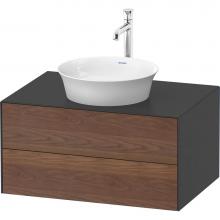 Duravit WT498507758 - White Tulip Wall-Mounted Vanity Unit American Walnut Solid/Graphite Satin Matte