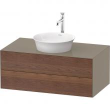 Duravit WT4986077H2 - White Tulip Wall-Mounted Vanity Unit American Walnut Solid/Stone Gray High Gloss