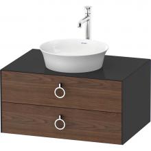 Duravit WT4990077H1 - White Tulip Wall-Mounted Vanity Unit American Walnut Solid/Graphite High Gloss