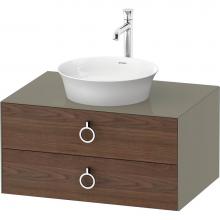 Duravit WT4990077H2 - White Tulip Wall-Mounted Vanity Unit American Walnut Solid/Stone Gray High Gloss