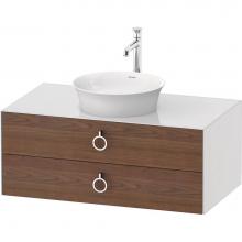 Duravit WT499107785 - White Tulip Wall-Mounted Vanity Unit American Walnut Solid/White High Gloss