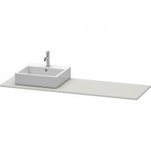 Duravit XS060HL0707 - Duravit XSquare Console with One Sink Cut-Out Concrete Gray