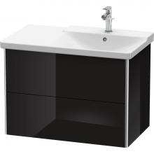 Duravit XS418704040 - Duravit XSquare Vanity Unit Wall-Mounted  Black High Gloss