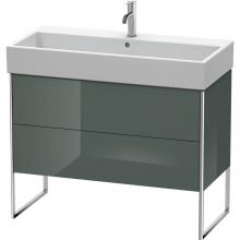 Duravit XS447603838 - Duravit XSquare Two Drawer Floorstanding Vanity Unit Dolomite Gray