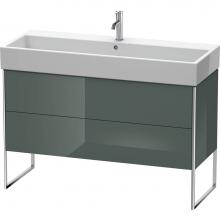 Duravit XS447703838 - Duravit XSquare Two Drawer Floorstanding Vanity Unit Dolomite Gray