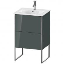 Duravit XS452103838 - Duravit XSquare Two Drawer Floorstanding Vanity Unit Dolomite Gray