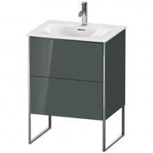 Duravit XS452203838 - Duravit XSquare Two Drawer Floorstanding Vanity Unit Dolomite Gray