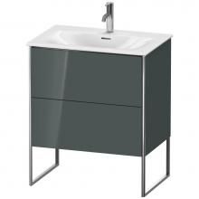 Duravit XS452303838 - Duravit XSquare Two Drawer Floorstanding Vanity Unit Dolomite Gray