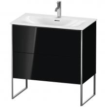 Duravit XS452404040 - Duravit XSquare Two Drawer Floorstanding Vanity Unit Black