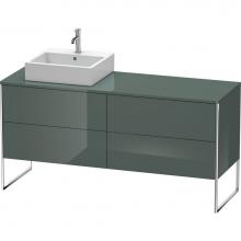 Duravit XS4924L3838 - Duravit XSquare Four Drawer Vanity Unit For Console Dolomite Gray