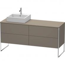 Duravit XS4924L9090 - Duravit XSquare Four Drawer Vanity Unit For Console Flannel Gray