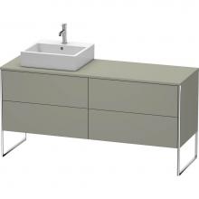 Duravit XS4924L9292 - Duravit XSquare Four Drawer Vanity Unit For Console Stone Gray