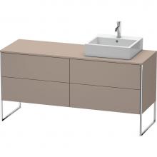 Duravit XS4924R4343 - Duravit XSquare Four Drawer Vanity Unit For Console Basalt