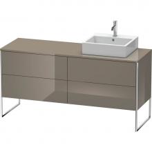 Duravit XS4924R8989 - Duravit XSquare Four Drawer Vanity Unit For Console Flannel Gray