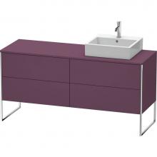 Duravit XS4924R9494 - Duravit XSquare Four Drawer Vanity Unit For Console Aubergine