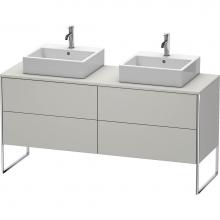 Duravit XS4927B0707 - Duravit XSquare Four Drawer Vanity Unit For Console Concrete Gray