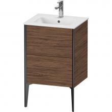 Duravit XV44590B221 - XViu Two Drawer Floorstanding Vanity Unit Walnut Dark