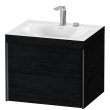 Duravit XV4614EB216C - XViu Two Drawer C-Bonded Wall-Mount Vanity Kit Oak Black