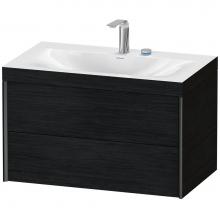 Duravit XV4615EB216C - XViu Two Drawer C-Bonded Wall-Mount Vanity Kit Oak Black