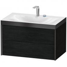 Duravit XV4615EB216P - XViu Two Drawer C-Bonded Wall-Mount Vanity Kit Oak Black