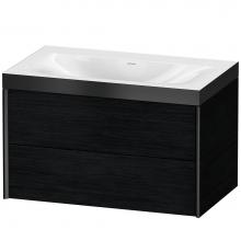 Duravit XV4615NB216P - XViu Two Drawer C-Bonded Wall-Mount Vanity Kit Oak Black