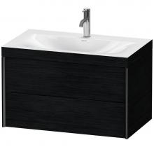 Duravit XV4615OB216C - XViu Two Drawer C-Bonded Wall-Mount Vanity Kit Oak Black