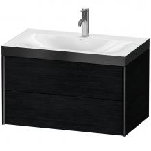 Duravit XV4615OB216P - XViu Two Drawer C-Bonded Wall-Mount Vanity Kit Oak Black