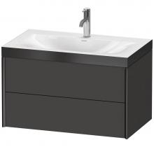 Duravit XV4615OB280P - XViu Two Drawer C-Bonded Wall-Mount Vanity Kit Graphite