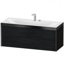 Duravit XV4617EB216P - XViu Two Drawer C-Bonded Wall-Mount Vanity Kit Oak Black