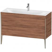 Duravit XV4712OB179C - Duravit XViu Two Drawer C-Bonded Floorstanding Vanity Kit Walnut