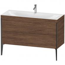 Duravit XV4712OB221C - XViu Two Drawer C-Bonded Floorstanding Vanity Kit Walnut Dark