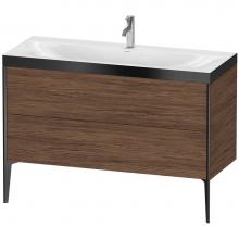 Duravit XV4712OB221P - XViu Two Drawer C-Bonded Floorstanding Vanity Kit Walnut Dark