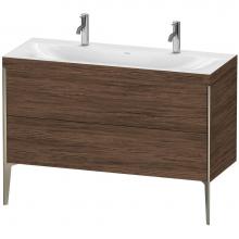 Duravit XV4713OB121C - Duravit XViu Two Drawer C-Bonded Floorstanding Vanity Kit Walnut Dark