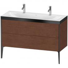 Duravit XV4713OB213P - XViu Two Drawer C-Bonded Floorstanding Vanity Kit American Walnut