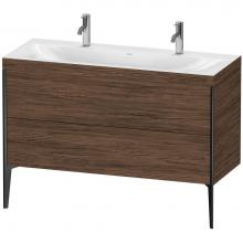 Duravit XV4713OB221C - XViu Two Drawer C-Bonded Floorstanding Vanity Kit Walnut Dark